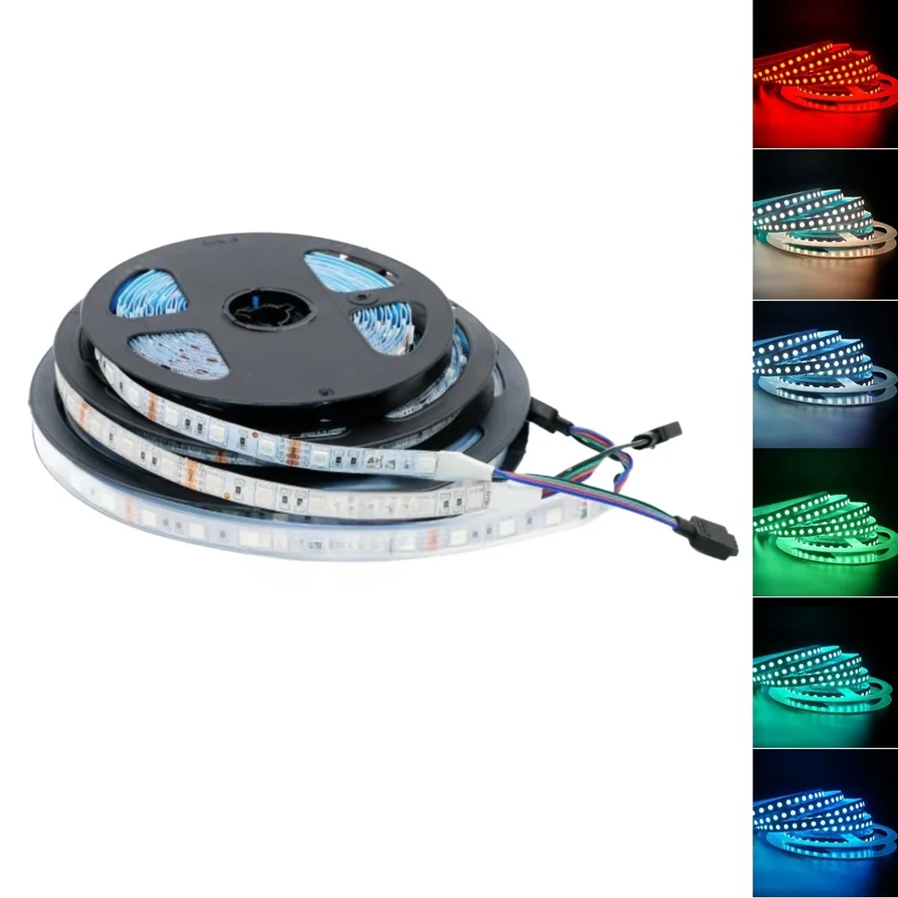 10MM SMD5050 RGB LED Strip Light - DC12V | 60 / 120 LEDs/M | 10mm PCB | IP00 / IP65 / IP67 | 5/50M | for Mirror, Kitchen Cabinet, Bedroom