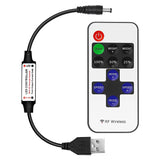 LED Strip Controller – 5V/24V – Black RF Remote with  Dimmer Function | For Single Color 5050/3528 Strips