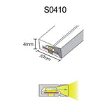 S Series S0410 Standard Install LED Neon Light Housing | 4×10mm Side Emitting silicone neon housing | IP67 Waterproof | 5mm PCB Width | Kitchen Cabinet Display Window | 16.4FT/5M | Local Stock US/UK/DE