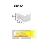 S Series S0612 Standard Install LED Neon Light Housing | 6×12mm Side Emitting soft neon housing | IP67 Waterproof | 8mm PCB Width | Kitchen Island Shelf Lighting Home Decor | 16.4FT/5M | Local Stock US/UK/DE