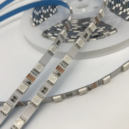 6MM Wide SMD5050 RGB LED Strip Light - DC12V | 60 LEDs/M | 6mm PCB | Non-Waterproof | 5/50M | for Mirror, Kitchen Cabinet, Bedroom