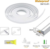 S Series S0410 Standard Install LED Neon Light Housing | 4×10mm Side Emitting silicone neon housing | IP67 Waterproof | 5mm PCB Width | Kitchen Cabinet Display Window | 16.4FT/5M | Local Stock US/UK/DE