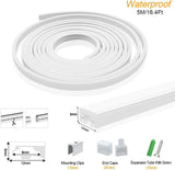 S Series S0612 Standard Install LED Neon Light Housing | 6×12mm Side Emitting soft neon housing | IP67 Waterproof | 8mm PCB Width | Kitchen Island Shelf Lighting Home Decor | 16.4FT/5M | Local Stock US/UK/DE