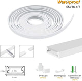 S Series S0513 Standard Install LED Neon Light Housing | 5×13mm Top Emitting led neon casing | IP67 Waterproof | 10mm PCB Width | Bedroom Mirror Wardrobe | 16.4FT/5M | Local Stock US/UK/DE