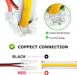Transparent Crystal LED Strip Connectors – 8mm 2Pin Solderless Clips | Strip to Wire / Strip to Strip / DC Adapter / L – Bulk Wholesale 500pcs MOQ | Factory Direct