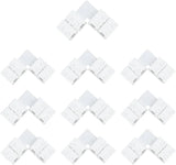 LED Strip Connectors – 8mm 2Pin Solderless Clips | Strip to Wire / Strip to Strip / DC Adapter / L / T – 10-Pack | Local Stock US/UK