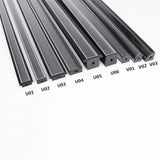 U Shape LED Channel U02–B 12mm | Silver | Milky White Cover | With Installation Accessories | – Standard Aluminum Profile – 1m / 2m / 3m | 50 / 100-Pack