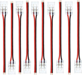 Transparent Crystal LED Strip Connectors – 8mm 2Pin Solderless Clips | Strip to Wire / Strip to Strip / DC Adapter / L – Bulk Wholesale 500pcs MOQ | Factory Direct