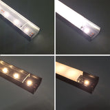 U Shape LED Channel U02–B 12mm | Silver | Milky White Cover | With Installation Accessories | – Standard Aluminum Profile – 1m / 2m / 3m | 50 / 100-Pack