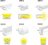 S Series S0612 Standard Install LED Neon Light Housing | 6×12mm Side Emitting soft neon housing | IP67 Waterproof | 8mm PCB Width | Kitchen Island Shelf Lighting Home Decor | 16.4FT/5M | Local Stock US/UK/DE