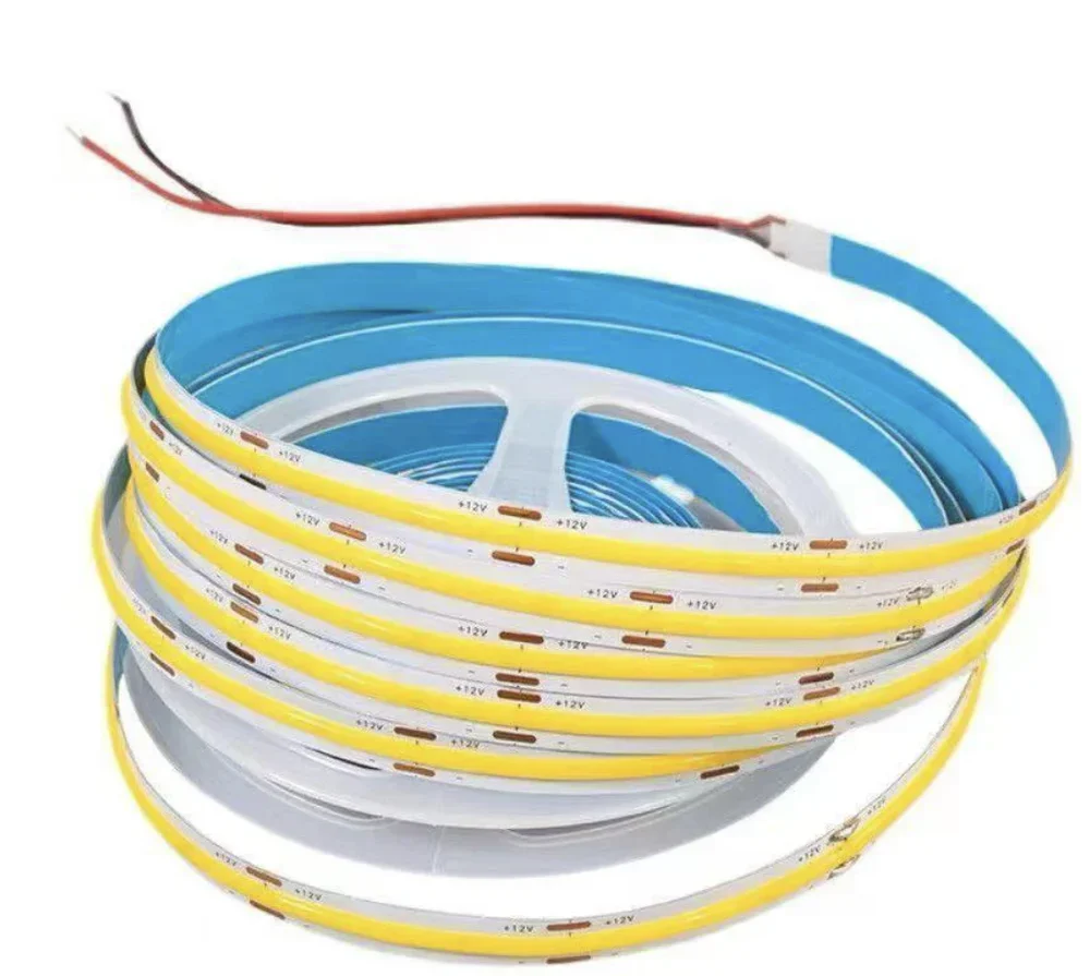 COB LED Strip Light 12V/24V 528LEDs/M, 10mm Flexible Dot-Free LED Tape, CRI90+ Non-Waterproof, 3000K / 4000K / 6500K for Cabinet Kitchen Lighting, 5M/10M Pack
