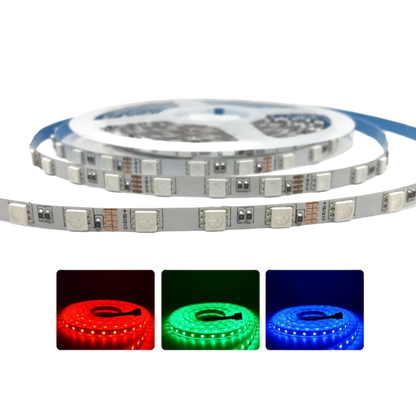 6MM Wide SMD5050 RGB LED Strip Light - DC12V | 60 LEDs/M | 6mm PCB | Non-Waterproof | 5/50M | for Mirror, Kitchen Cabinet, Bedroom