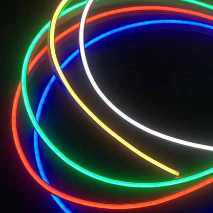 1M/5M/10M  Pack of T22D LED Neon Light Housing Kit with End Caps and Mounting Clips, Flexible Neon Channel Fit for 10mm Wide LED Strip Lights - LEDStrips8