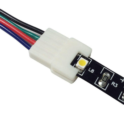 2 Pack (2016 Updated Version) Solderless Jumper Snap Down 4Conductor LED Strip Connectors for 10mm Wide SMD5050 RGB Color Flex LED Strips - LEDStrips8