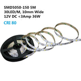 DC 12V Dimmable SMD5050-150 Flexible LED Strips 30 LEDs Per Meter 10mm Width 450lm Per Meter - LEDStrips8