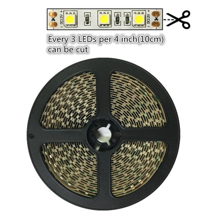 DC 12V Dimmable SMD5050-300 Flexible LED Strips 60 LEDs Per Meter 10mm Width 900lm Per Meter - LEDStrips8