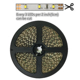 2700K/3000K/4000K/5500K White Color DC 12V Dimmable SMD2835-300 Flexible LED Strips 60 LEDs Per Meter 8mm Width 1000lm Per Meter LED Tape Light - LEDStrips8