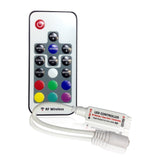 DC5-24V 12A RGB LED Dimmer Controller with Mini RF Wirelless 17keys Remote Controller for SMD5050 3528 RGB LED Strip Lights - LEDStrips8