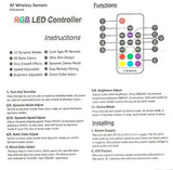 DC5-24V 12A RGB LED Dimmer Controller with Mini RF Wirelless 17keys Remote Controller for SMD5050 3528 RGB LED Strip Lights - LEDStrips8
