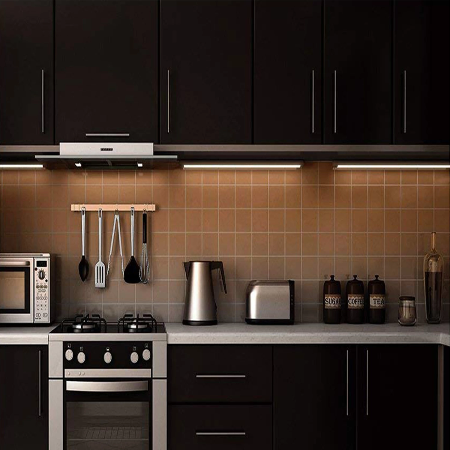 3 Pack LED Under Cabinet Lighting Dimmable Warm White, 15W 900LM CRI90, All Accessories Included - LEDStrips8