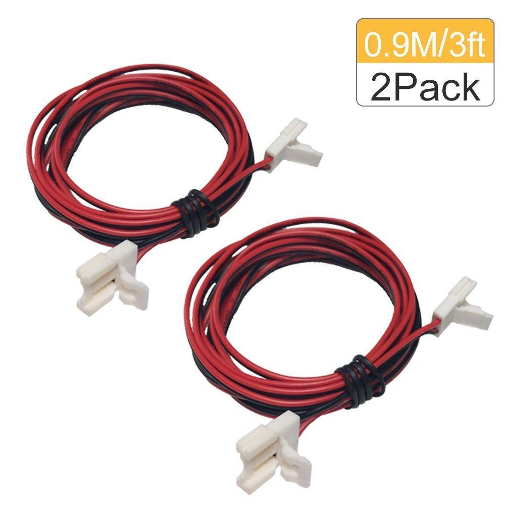 2 Pack (2016 Updated Version) Solderless Jumper Snap Down 2Conductor LED Strip Connectors for 10mm Wide SMD5050 Single Color Flex LED Strips - LEDStrips8