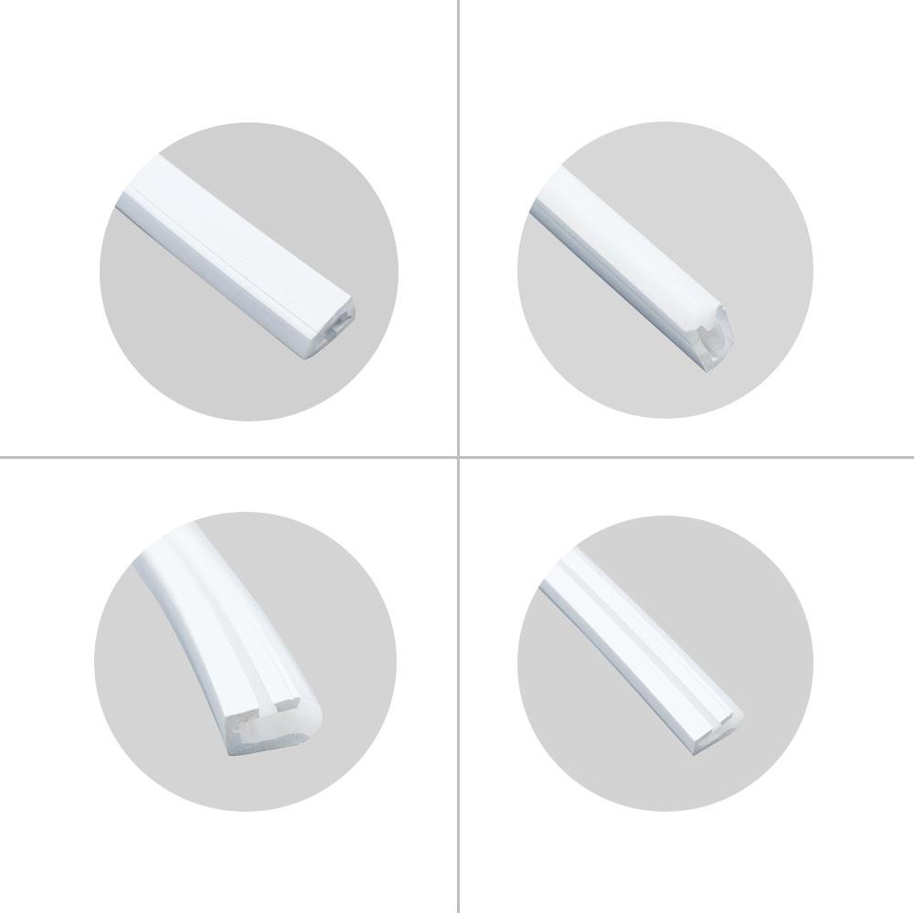 1M/5M/10M/20M  Pack of T0613 Edge Lighting LED Neon Light Housing Kit with End Caps and Mounting Clips, Flexible Neon Channel Fit for 8mm Wide LED Strip Lights - LEDStrips8