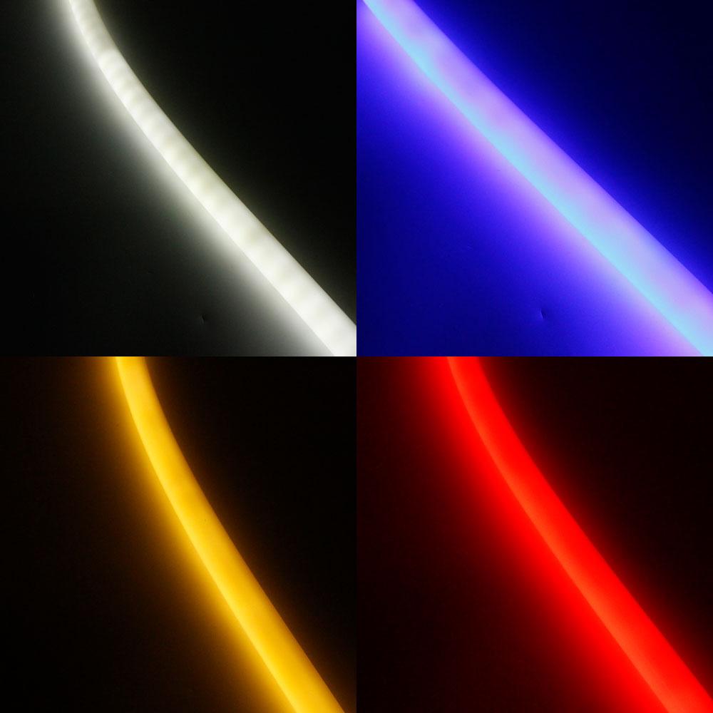 1M/5M/10M  Pack of T22D LED Neon Light Housing Kit with End Caps and Mounting Clips, Flexible Neon Channel Fit for 10mm Wide LED Strip Lights - LEDStrips8
