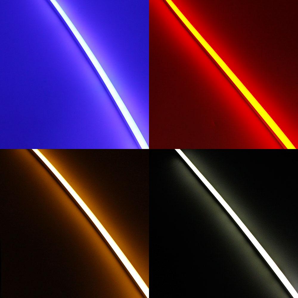 1M/5M/10M/20M  Pack of T0613 Edge Lighting LED Neon Light Housing Kit with End Caps and Mounting Clips, Flexible Neon Channel Fit for 8mm Wide LED Strip Lights - LEDStrips8