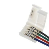 2 Pack Solderless Jumper Snap Down 4Conductor LED Strip Connectors for 10mm Wide SMD5050 RGB Color Flex LED Strips - LEDStrips8