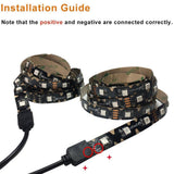 INSTALLATION TIME SAVING, S-Shape Bias Lighting for HDTV -3.3ft/1M and 6.6ft/2M RGB LED Backlight Strip 12V Powered Bendable Strip Kit for Flat Screen TV LCD, Desktop Monitors. No Need to Cut. - LEDStrips8