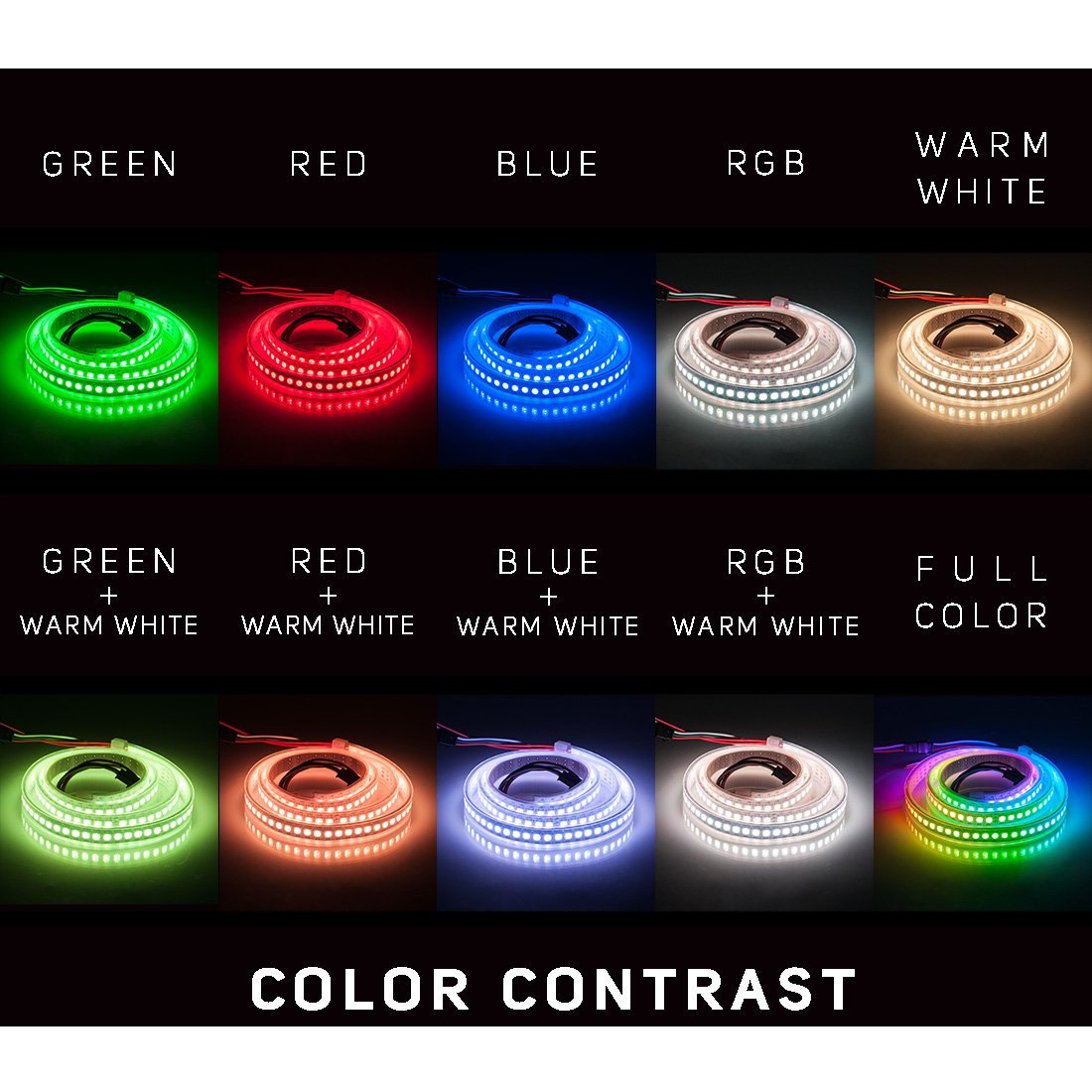 LED Flexible Strip Lights - Addressable RGB/RGBW Color