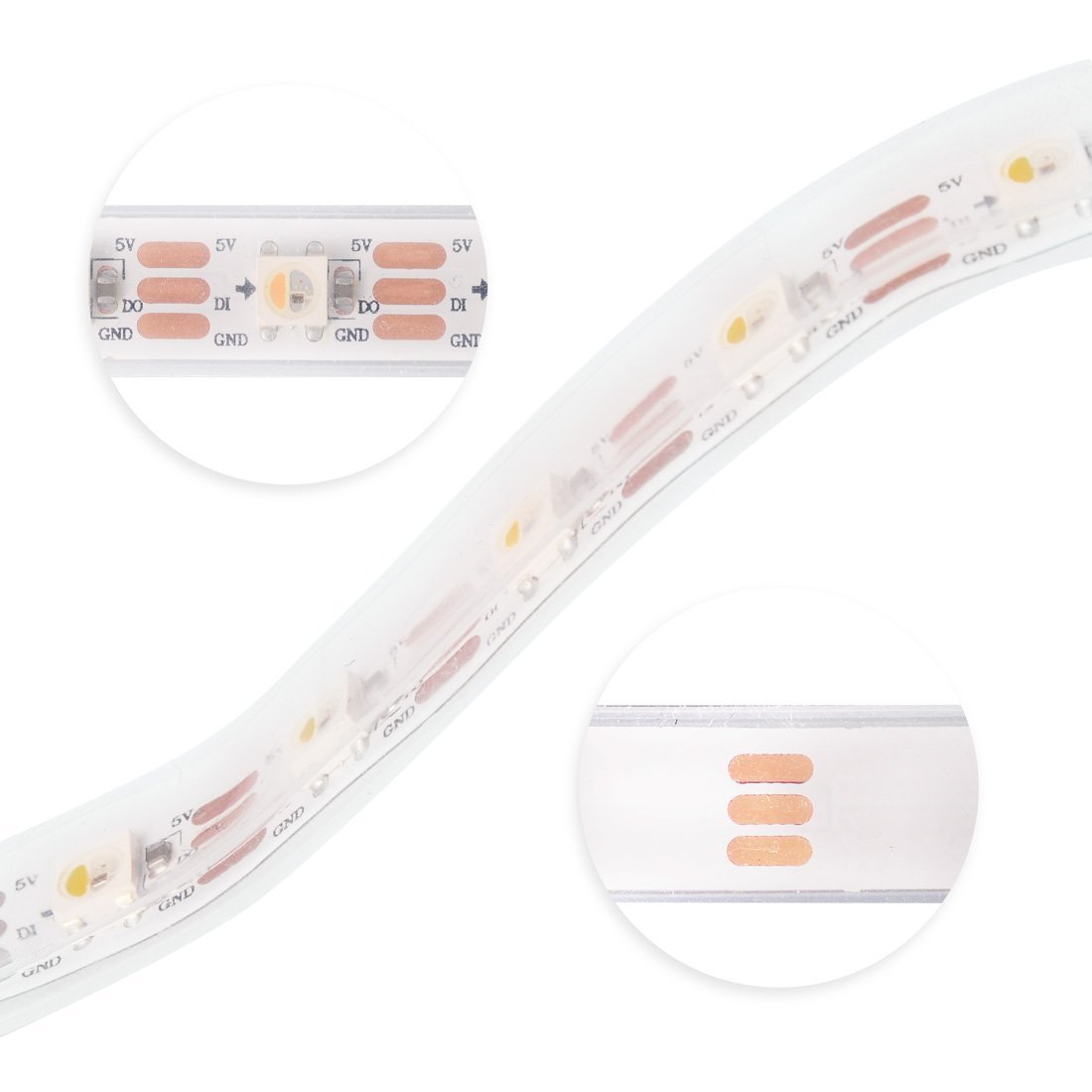 LED Flexible Strip Lights - Addressable RGB/RGBW Color
