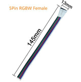 10pcs Pack (5Pair) 5pin RGBW/RGBWW LED Strip Connectors - LEDStrips8