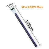 10pcs Pack (5Pair) 5pin RGBW/RGBWW LED Strip Connectors - LEDStrips8