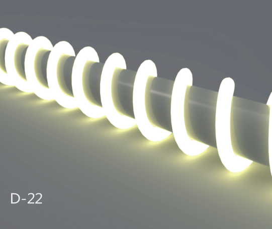 1M/5M/10M  Pack of T22D LED Neon Light Housing Kit with End Caps and Mounting Clips, Flexible Neon Channel Fit for 10mm Wide LED Strip Lights - LEDStrips8