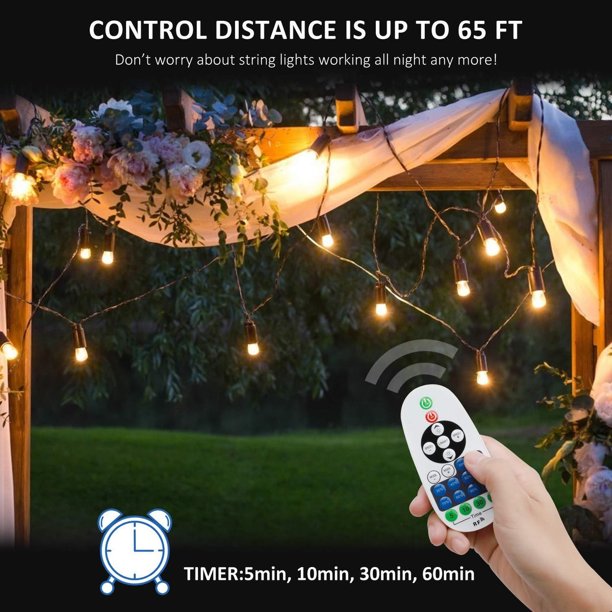 1500Watt AC110V/220V LED Dimmer for 110V/220V LED String Light, Wireless Remote Control Dimmer with 3 Prong Outlet, Timer Switch - LEDStrips8