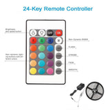 WiFi IP65 Waterproof LED Light Strip Music Sync Remote Controlled by Alexa Echo Android ISO Smart Phone 16.4ft Cuttable 12V RGB 300LED SMD5050 Strip with 24 Keys Controller & 8Amp 96W Power Supply - LEDStrips8