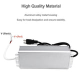 110VAC to 12VDC 8.3Amp 100W Waterproof IP67 LED Power Supply Outdoor Use w/ US 3.3FT 3-Prong Plug