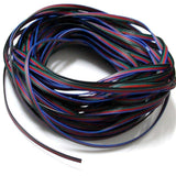 22Guage RGB LED Strip Extension Cable 4pin 4Color Stand Wire Bonded Flat Cable for SMD5050 3528 RGB Color - LEDStrips8