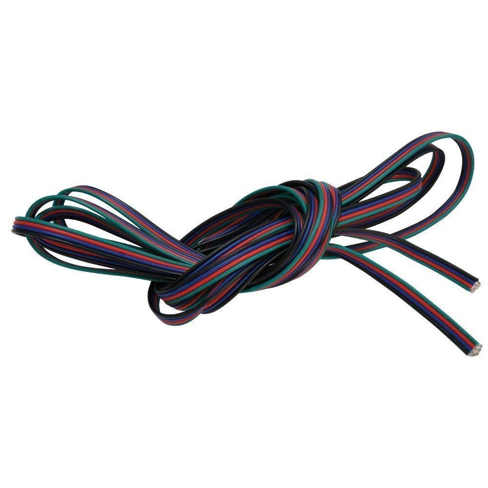 22Guage RGB LED Strip Extension Cable 4pin 4Color Stand Wire Bonded Flat Cable for SMD5050 3528 RGB Color - LEDStrips8