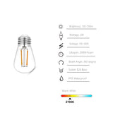 10-Pack Waterproof LED Outdoor String Lights each string w/ 15pcs Warm White S14 2W Edison Bulbs