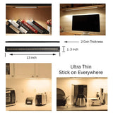 Ultra Thin LED Under Cabinet/Counter Kitchen Lighting Plug-in, Dimmable 2 Coin Thickness LED Light with 42 LEDs, Easy Installation Warm White 12V/2A 5W/450LM CRI90, 3 Pack, All in One Kit - LEDStrips8