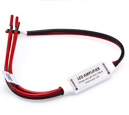 Mini Amplifier 2 Channel for 5V 12V or 24V for Single Color LED Flexible Strip Lights - LEDStrips8