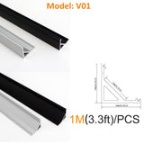 Seperate Aluminum Housing Only for U-Shape and V-Shape LED Aluminum Profile, Fit for U01, U02, U03, U04, U05, U06, V01, V02, V03 - LEDStrips8
